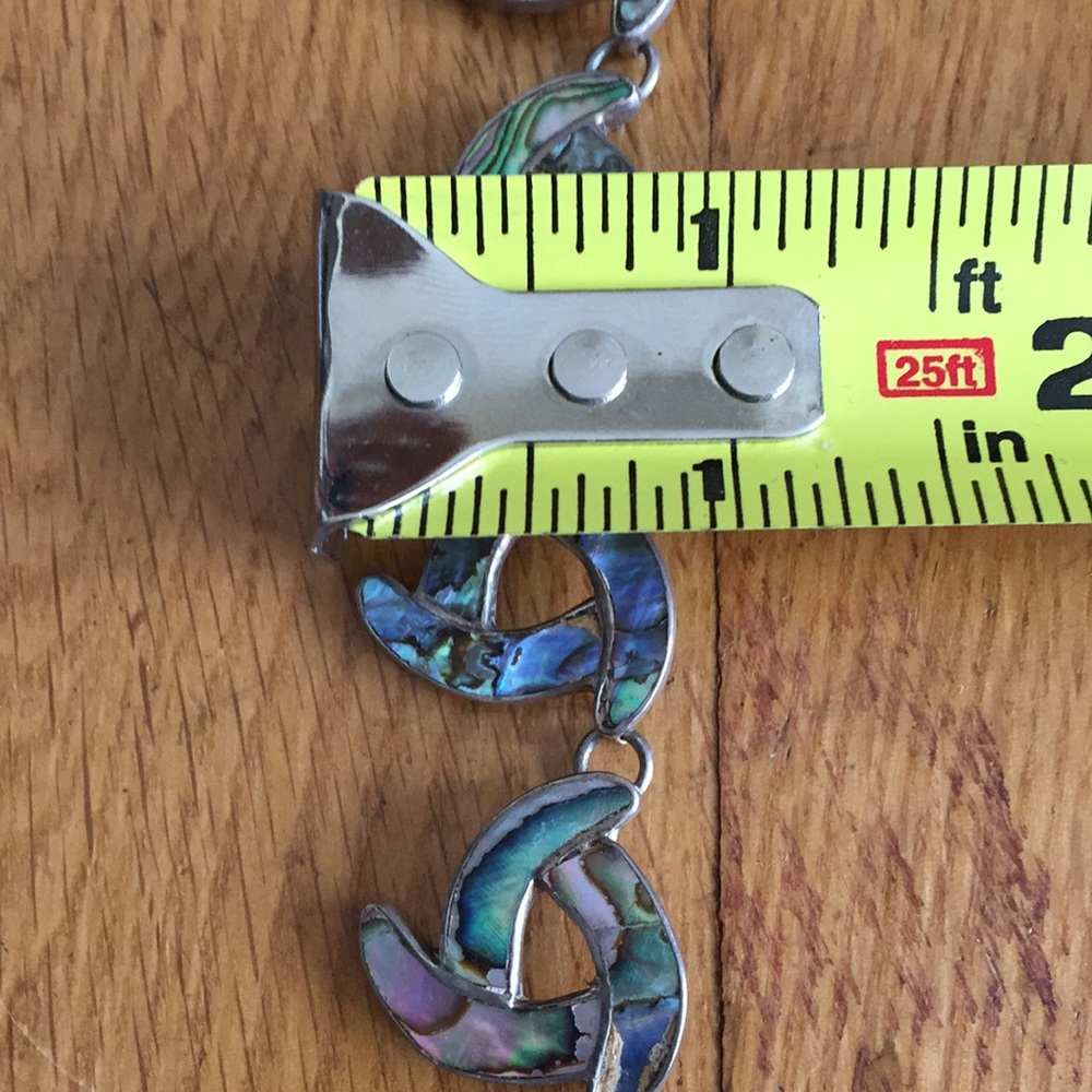Vintage Taxco Sterling and Abalone Knot Necklace - Picture 5 of 11